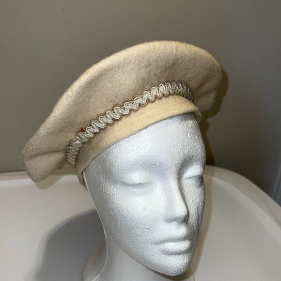 Betmar New York Cream colored embellished beret - Picture 1 of 6
